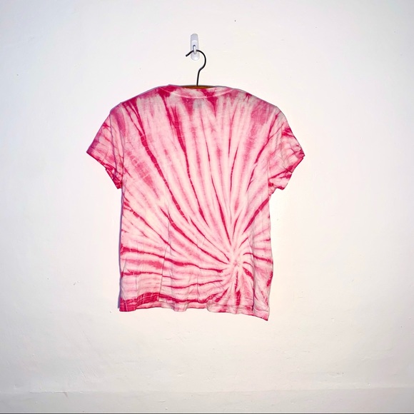 Pink Tie Dye Psychedelic Mushroom Graphic Tee - Picture 2 of 4
